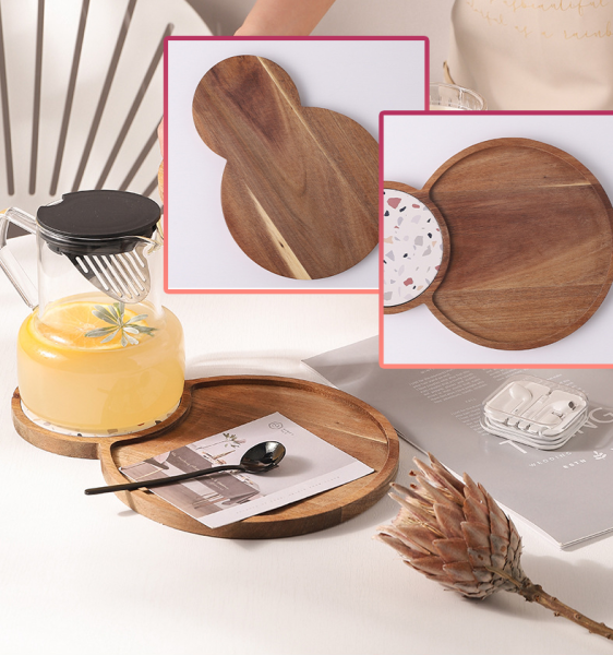 Großhandel B2B Vintage Holztablett Japanischer Nachmittags Snack Brot Serviertablett